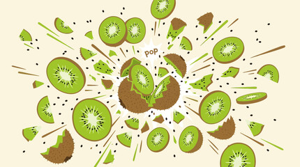 Kiwi Fruit Slices Explode in Air. © Andreas