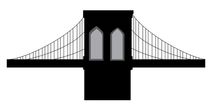 A vector art of New York City's Brooklyn Bridge, without a background.