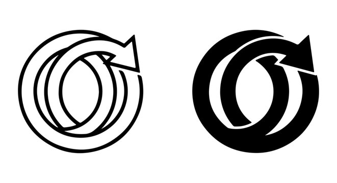 Circular Arrow Icon Set, Recycling Symbol Vector, Infinite Loop Logo, Refresh Sign