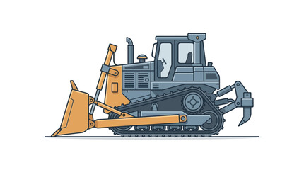 Industrial Bulldozer Vector Illustration © Azrha