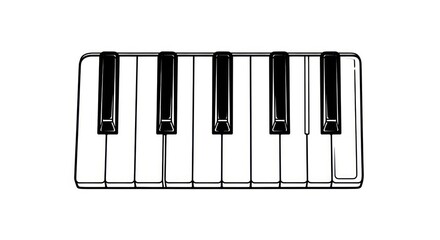 Fototapeta premium Piano Keyboard Instrument Music Notes.