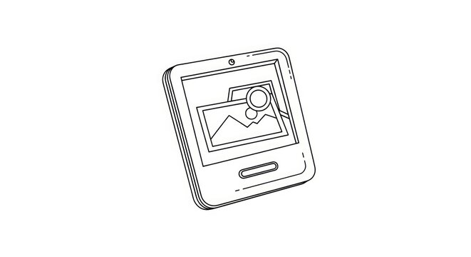 Smartphone with camera on screen.