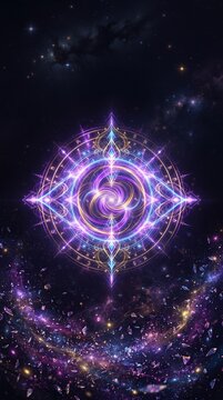 Vibrant Cosmic Portal Swirling in Deep Space with Glowing Nebula Effects