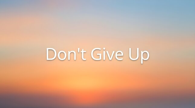 Motivational quote at sunset with inspirational text on vibrant colorful sky background