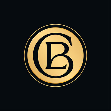 Luxury CB Monogram Logo Design with Gold Circular Coin Style Elegant Serif Lettermark