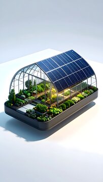Sustainable solar powered greenhouse model.