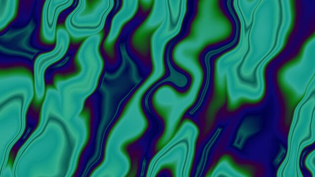 Abstract Background With Deep Teal And Emerald Green Organic Marble Swirl Texture Loop