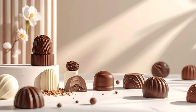 Delicious Chocolate Truffles on Display.