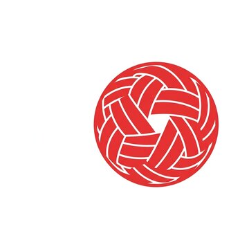 Sepak Takraw Ball Icon in Red Flat Vector Style