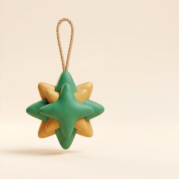 Star Ornament Hanging for Holiday Celebration and Festive Decoration