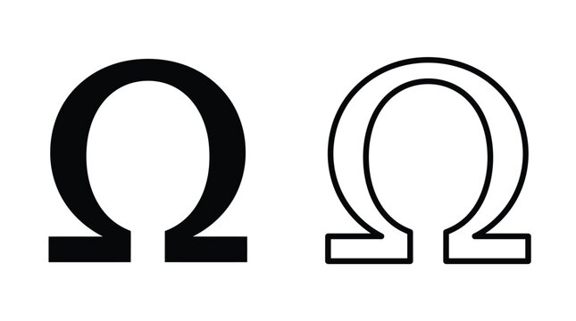Omega Icons Set &ndash; Symbol, Physics, Resistance, Mathematics