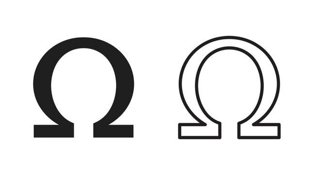 Omega Icons Set &ndash; Symbol, Physics, Resistance, Mathematics