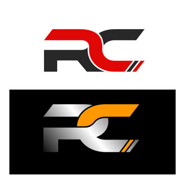 RC Monogram Logo with Diagonal Stripes