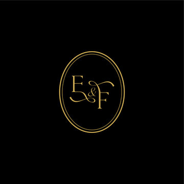 feminine line style design FF minimalist luxury concept wedding curvy elegant initial monogram letter
