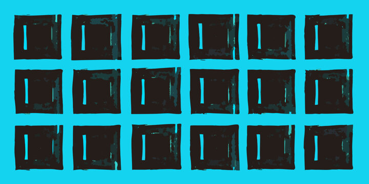 set of grungy ink roller textures in black on blue background grunge printmaking artistic design pattern graphic
