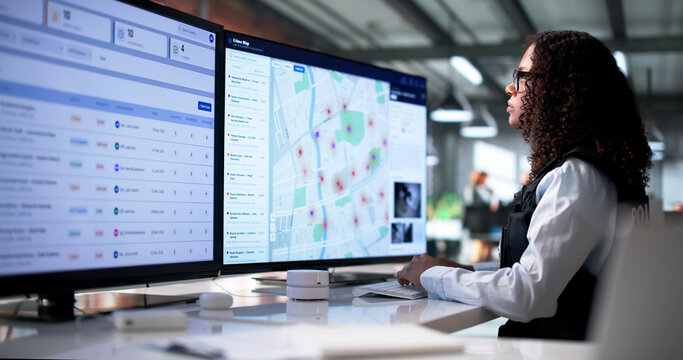 Young African Woman Using Geospatial Software