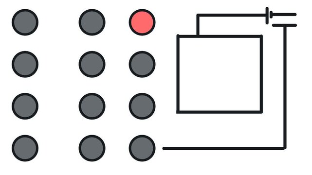 The device's microcircuit, where the LED lights are first turned on and illuminated, and then the switch is activated.