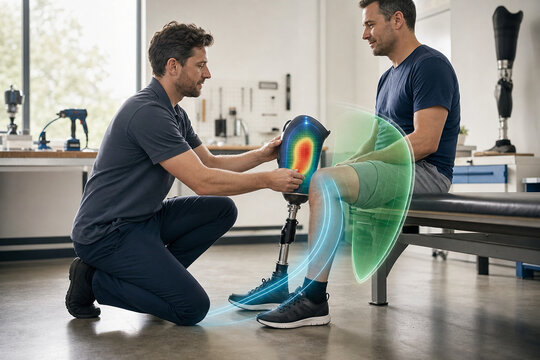 AI prosthetic socket pressure fitting