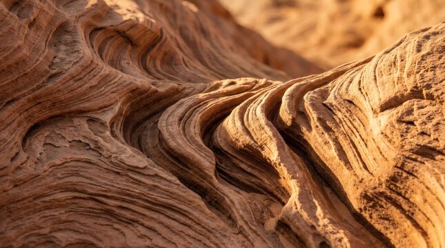 Abstract Sandstone Rock Formations at Sunset
