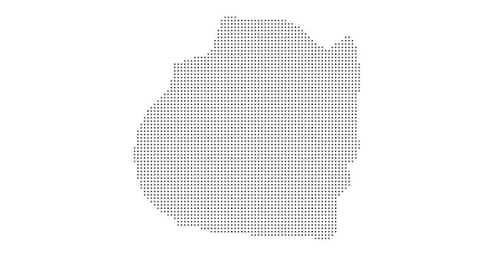 Senegal country map outline featuring black dotted pattern.