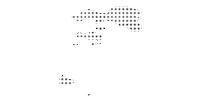 Solomon Islands archipelago map rendered in black dotted style.