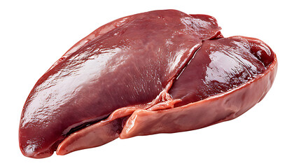 Fototapeta premium Raw Beef Liver Preparation, Culinary Arts, Kitchen, Photography, Gourmet, Close-up, Nutrition
