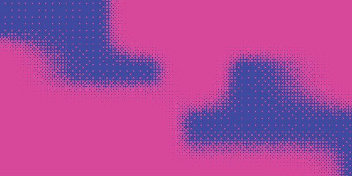 Pixelated corner gradient texture. Blue and pink dither diagonal pattern background. Abstract glitchy pattern. Glitch video game screen wallpaper. Pixel art