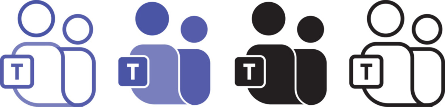 New Microsoft teams logo 2026. MS team icon transparent png. Scalable vector App icons set.  Scalable vector App icons set. New Microsoft teams logo 2026