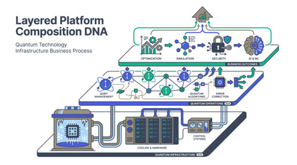 Fototapeta premium Quantum Technology Infrastructure Business Process Illustration Vector