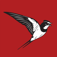 Naklejka premium Flying Swallow Bird Illustration
