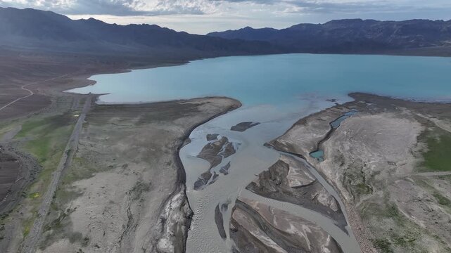 The Chilik River flows into the Bartogay Reservoir in the Almaty Region of southeastern Kazakhstan.
