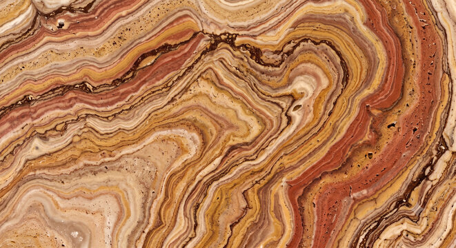 Fondo de textura de piedra de m&aacute;rmol travertino colorido con vetas sinuosas y elegantes.