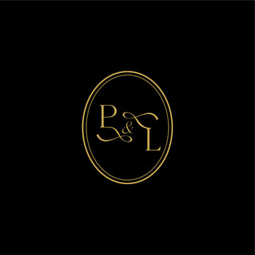 wedding curvy elegant initial monogram minimalist luxury concept LP feminine line style design letter