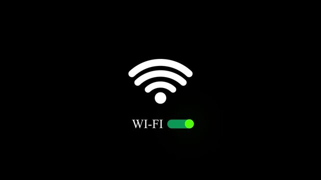 W i-f i. wave signal animation on a blue background 4 k animation.video....