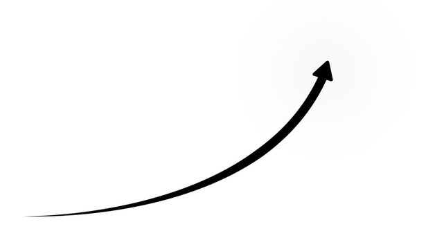 Business growth graph animation with rising white arrow and percentage indicators 4 k animation....