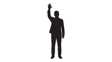 Silhouette of a businessman waving hand in greeting © rockbd