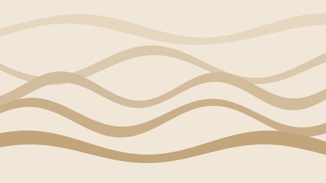 Beige flat ribbon bands waving and crossing seamless loop elegant background