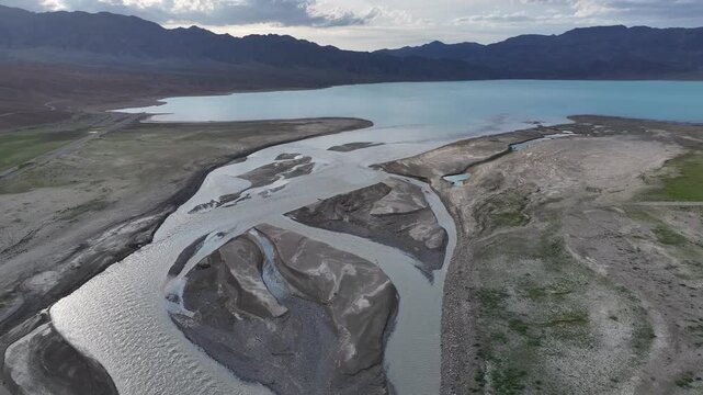 The Chilik River flows into the Bartogay Reservoir in the Almaty Region of southeastern Kazakhstan.