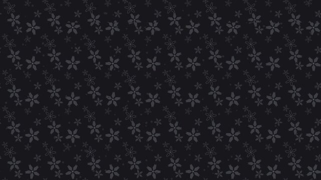 Black sakura cherry blossom japanese pattern flowing seamless loop spring background