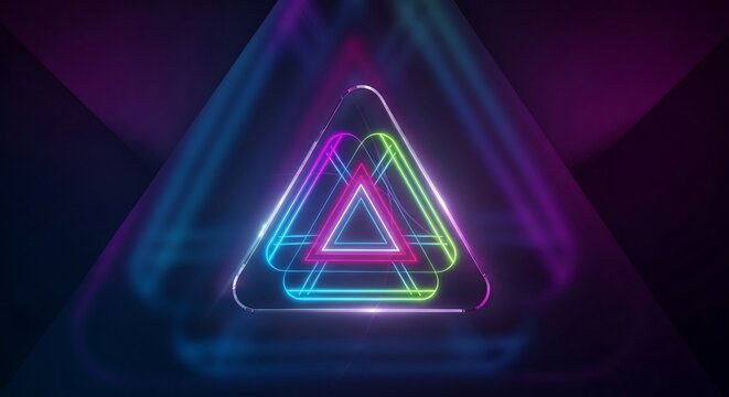 Triangular Echoes in Neon Hues