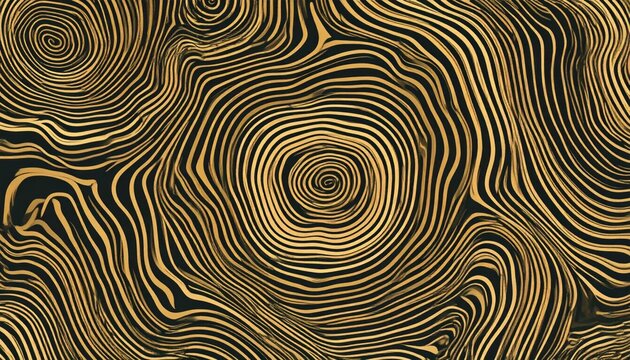 Tree pattern. Gold wood pattern background. Abstract golden texture. Elegant wave line. Ring waves. Luxury bark. Circle grain wood.