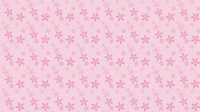Pink sakura cherry blossom japanese pattern flowing seamless loop spring background