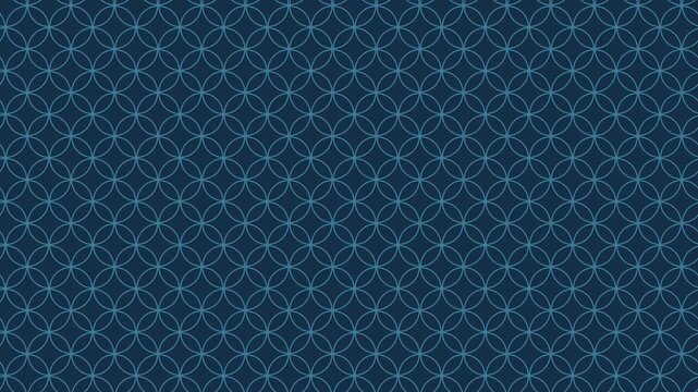 Blue shippou japanese interlocking circles pattern seamless loop traditional background
