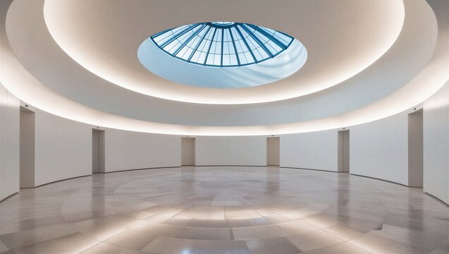 Minimal Cylindrical Atrium with Circular Skylight