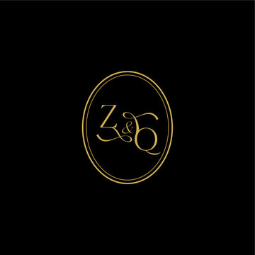wedding curvy elegant initial monogram minimalist luxury concept QZ feminine line style design letter