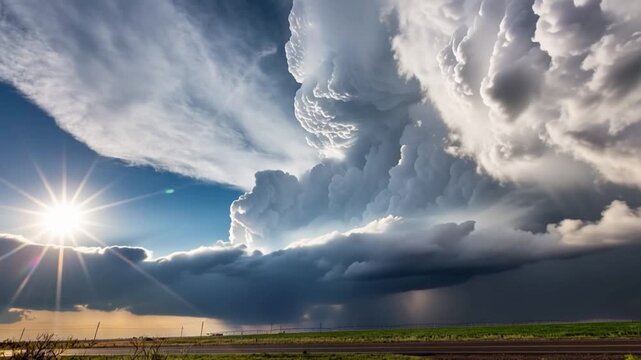 Impacts of Climate Change. El Ni&ntilde;o, the environment, rising global temperatures. Pollution and devastating storms featuring tornadoes and strong winds. Uncontrolled weather. Time Lapse.