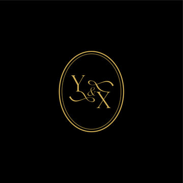 XY letter minimalist luxury concept feminine line style design wedding curvy elegant initial monogram