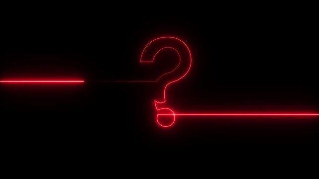 neon glowing loop Question mark sign Question mark icon asking icon animation.Motion graphic 4k animation video.