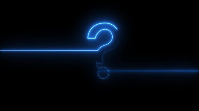 neon glowing loop Question mark sign Question mark icon asking icon animation.Motion graphic 4k animation video.