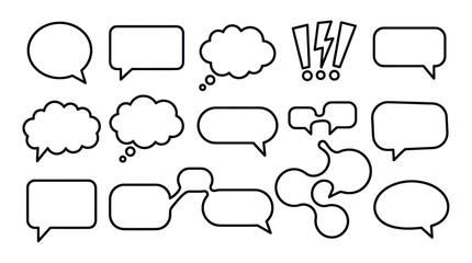 Fototapeta premium Collection of various comic style speech and thought bubbles.